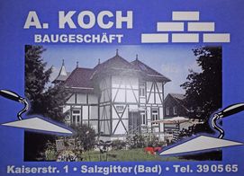 A. Koch Baugeschäft Visitenkarte